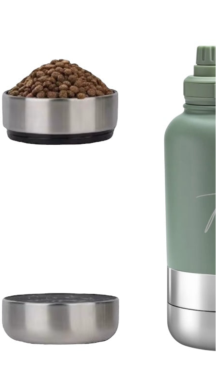 Thrivvy 3 in 1 Companion Travel Water Bottle- SAGE GREEN