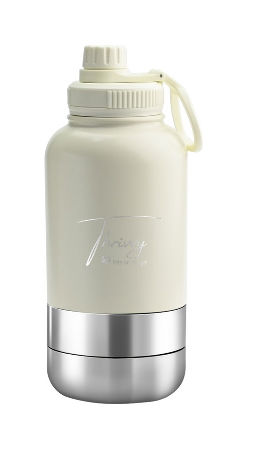 Thrivvy 3 in 1 Companion Travel Water Bottle- CREAM