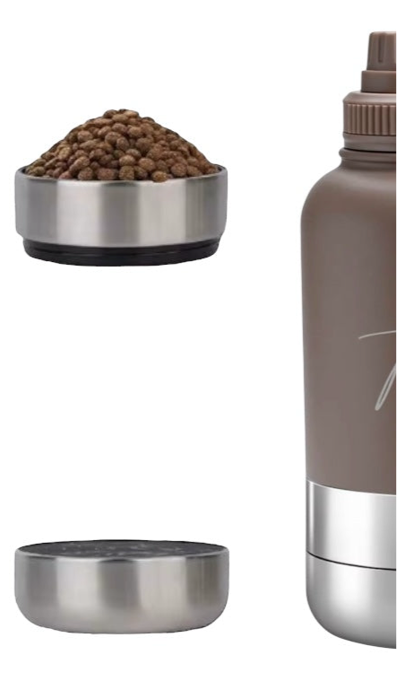 Brown dog travel water bottle for hiking