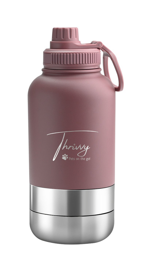 Thrivvy 3 in 1 Companion Travel Water Bottle- SMOKEY PINK