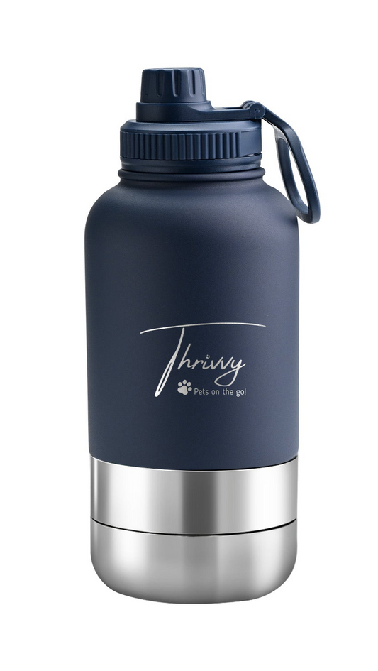 Thrivvy 3 in 1 Companion Travel Water Bottle - INDIGO