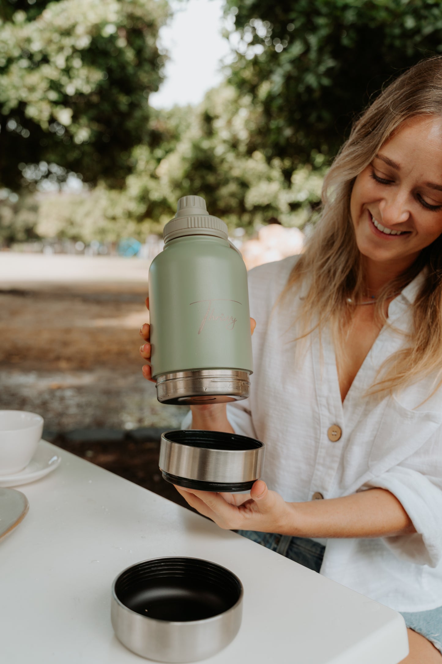 Thrivvy 3 in 1 Companion Travel Water Bottle- SMOKEY PINK