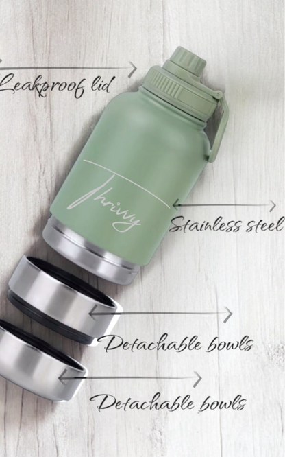 Thrivvy 3 in 1 Companion Travel Water Bottle- SMOKEY PINK