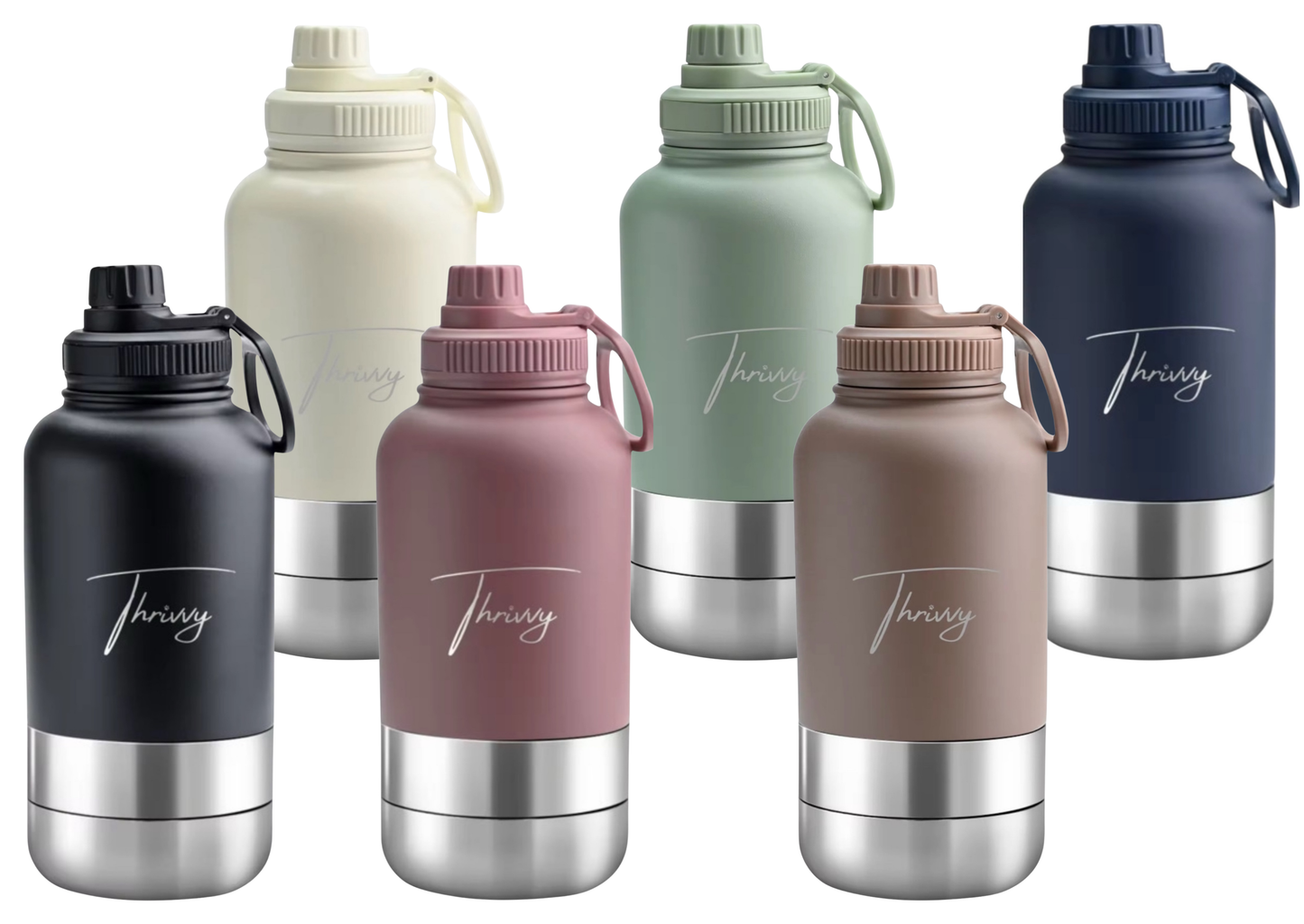 Thrivvy 3-in-1 Travel Water Bottle